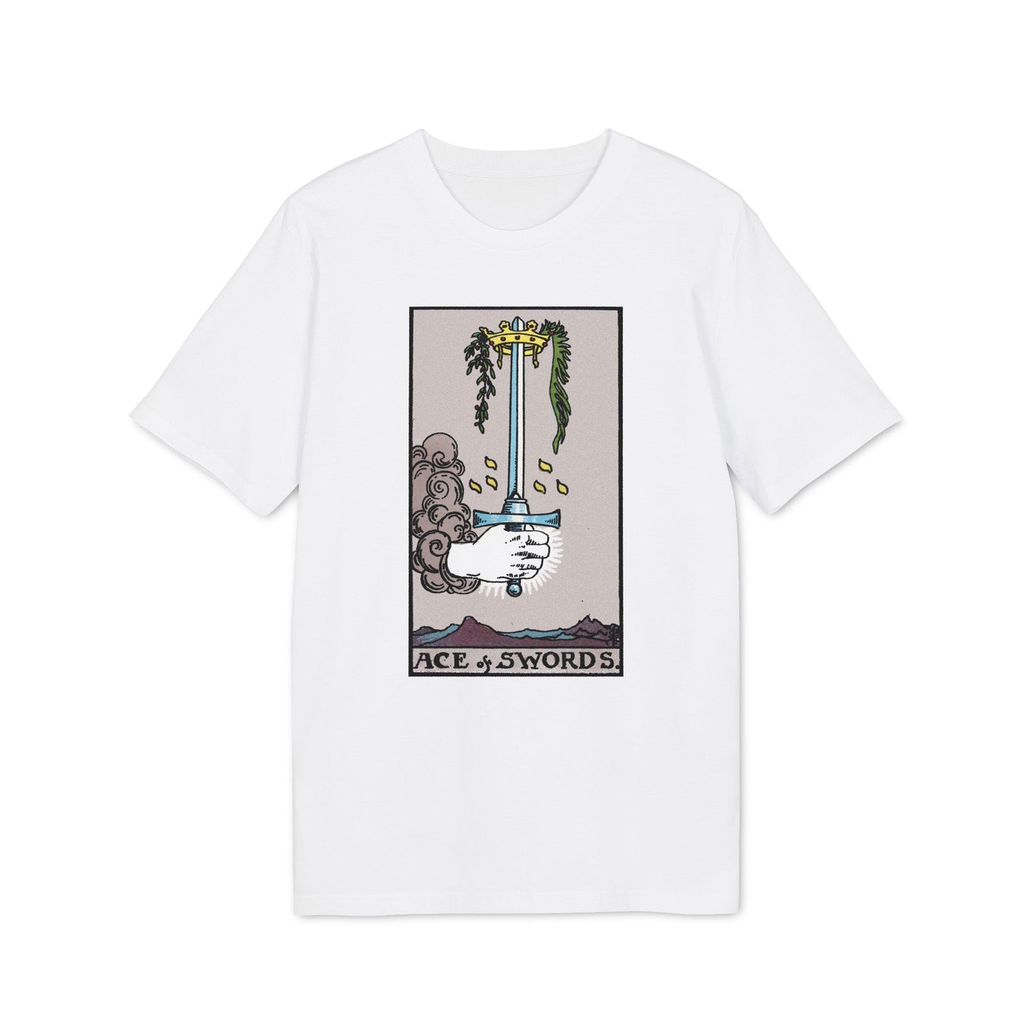 Ace of Swords Tarot T-Shirt - Mystical Palm & Sword Graphic Tee