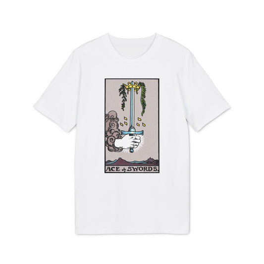 Ace of Swords Tarot T-Shirt - Mystical Palm & Sword Graphic Tee